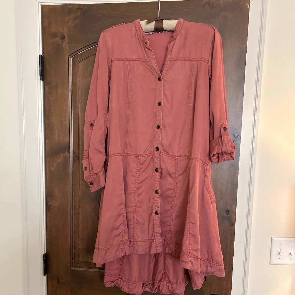 Dusty rose dress from Anthropologie
